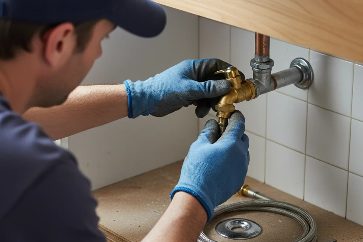 Shutoff valve and fitting work during Faucet and Fixture Repair in Onley